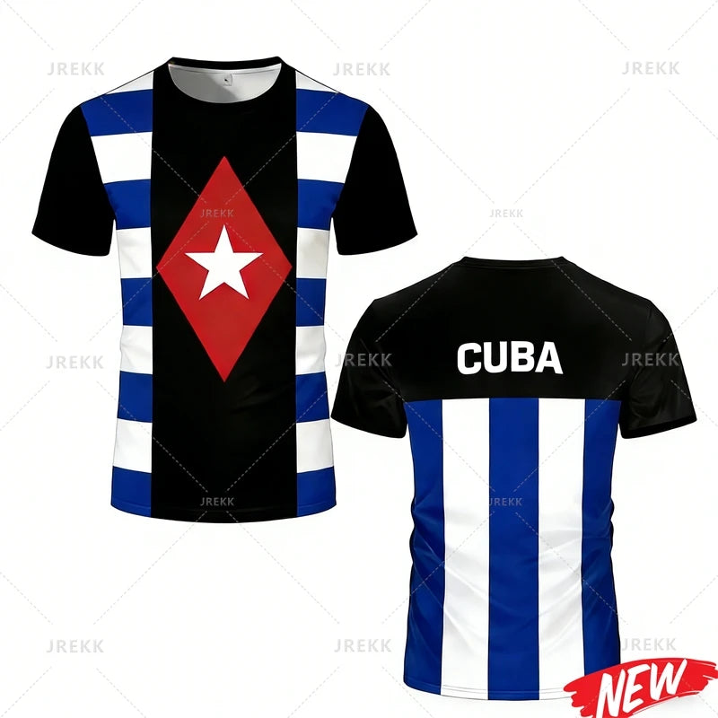 Cuba Flag Pattern T Shirt