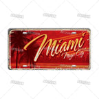 USA License Plate Landmark Metal Sign