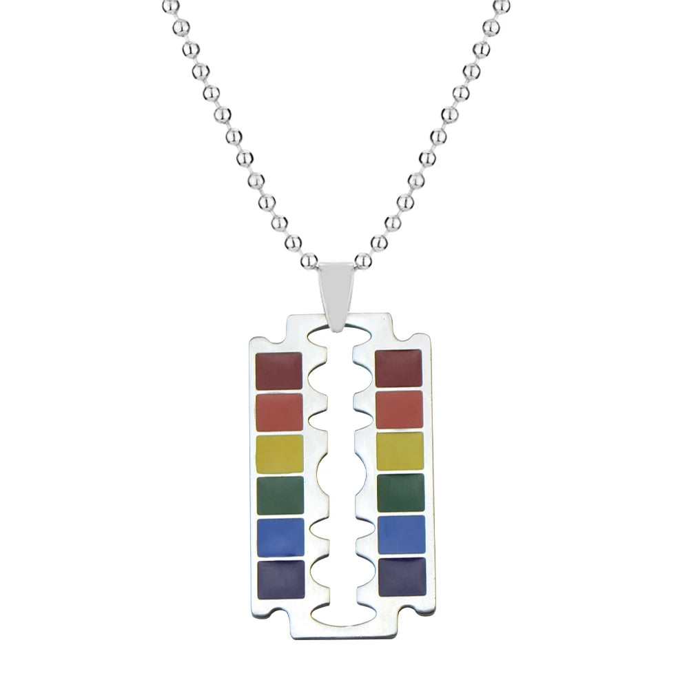 LGBTQ Rainbow Puzzle Couple Necklace
