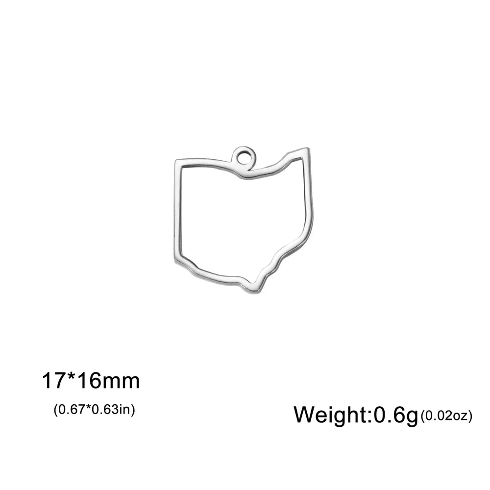 My Shape United States Map Pendent for Bracelet Necklace