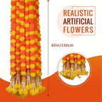 Artificial Marigold Flowers Day of The Dead, and Diwali Home Decor
