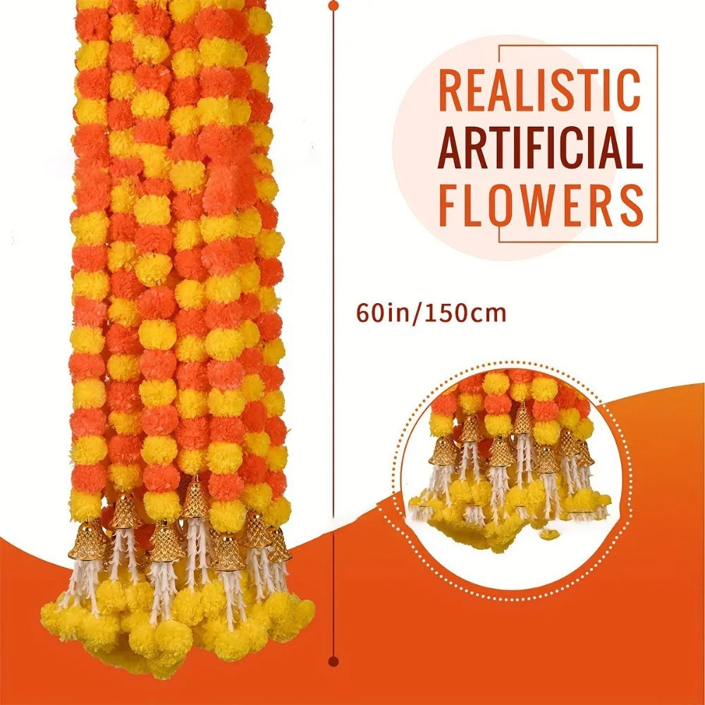 Artificial Marigold Flowers Day of The Dead, and Diwali Home Decor