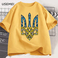 Ukraine Emblem Printed T-shirt O-Neck