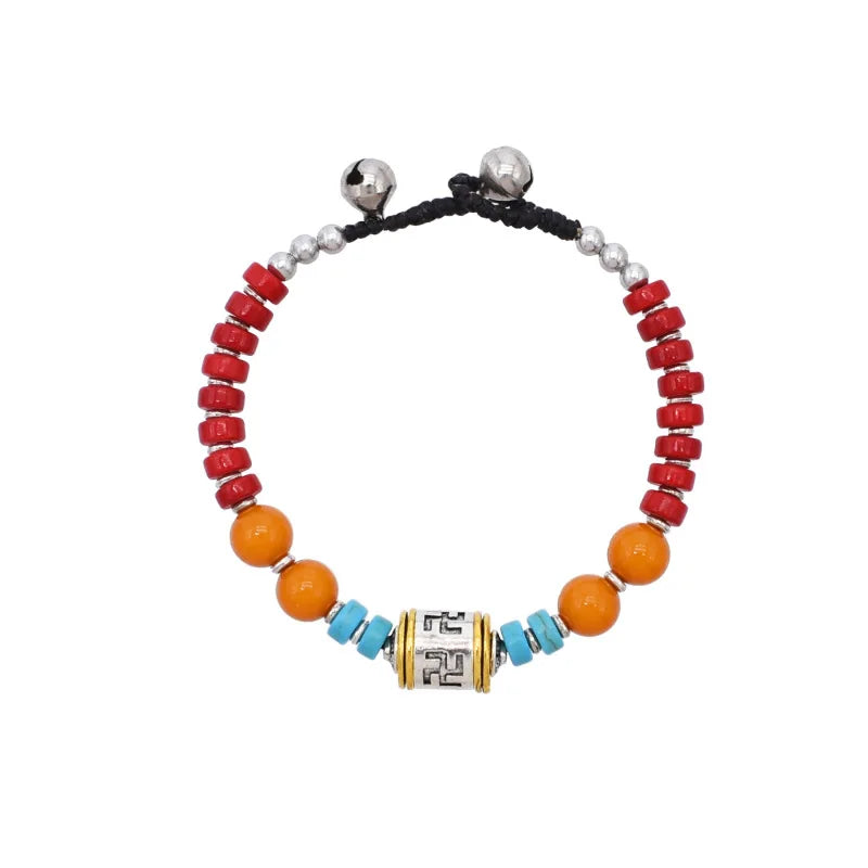 Vintage Tibetan Ethnic Colorful Stone Bead Bracelet