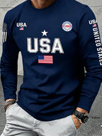 USA Flag Long Sleeve T-shirt