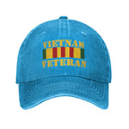 Vintage Veteran Service Medal Baseball Cap