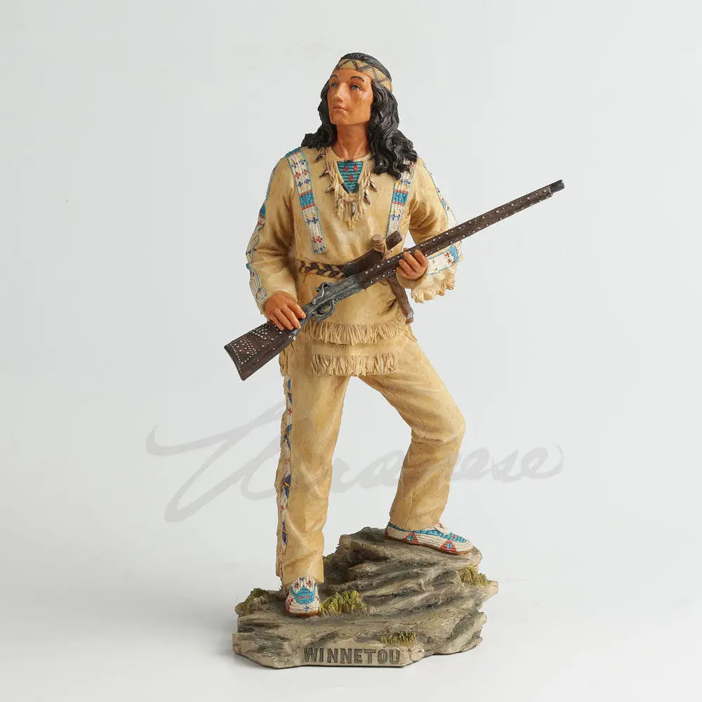 Native American Indian Warrior Figurine Resin Statue