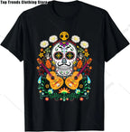 Cute Sugar Skull Cat Dia De Los Muertos Day of The Dead T-Shirt Mexican