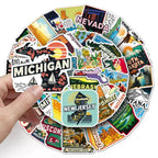 United States Travel City Map Stickers