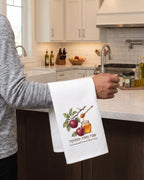 Apple Honey Print Rosh Hashanah Waffle Weave Kitchen Towel