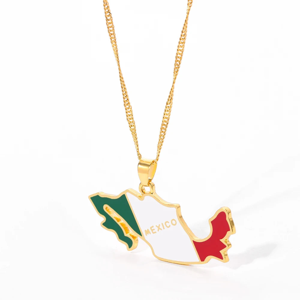 Mexican Map Necklace