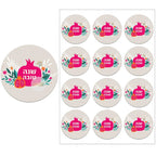 Happy New Year Celebration Sticker Flower