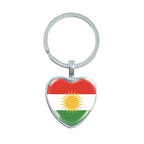 Kurdistan Flag Glass Pendant Keychain Jewelry Charm Bag Souvenir Key Ring