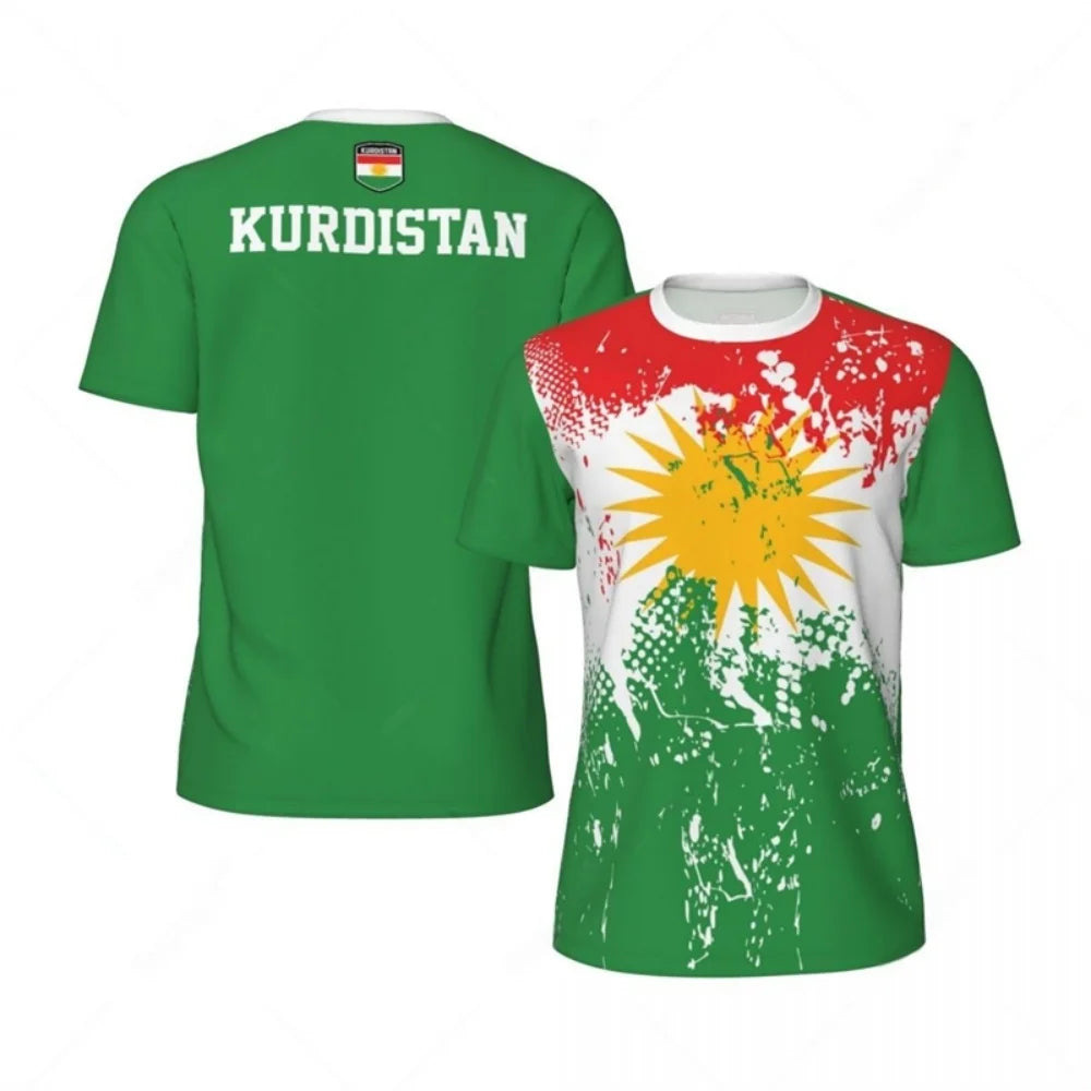 Kurdistan Flag Graphic Mens Football Jersey T Shirt
