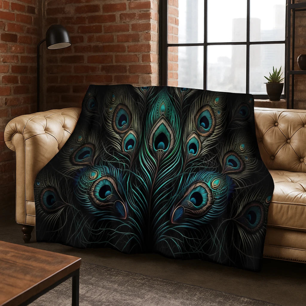 Exquisite Peacock Bird Animal Flannel Blanket Soft Warm