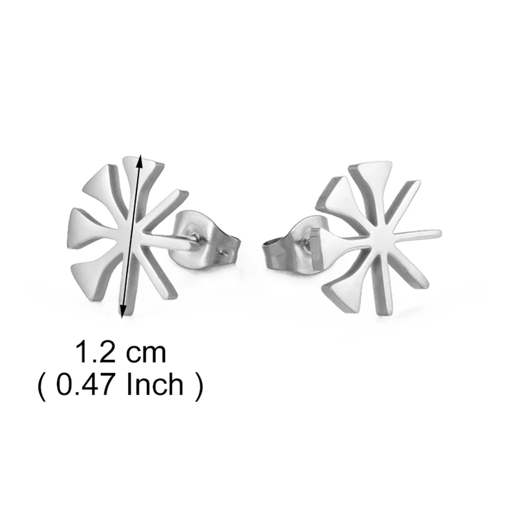 Yezidi Lalish Peacock Stud Earrings Stainless Steel