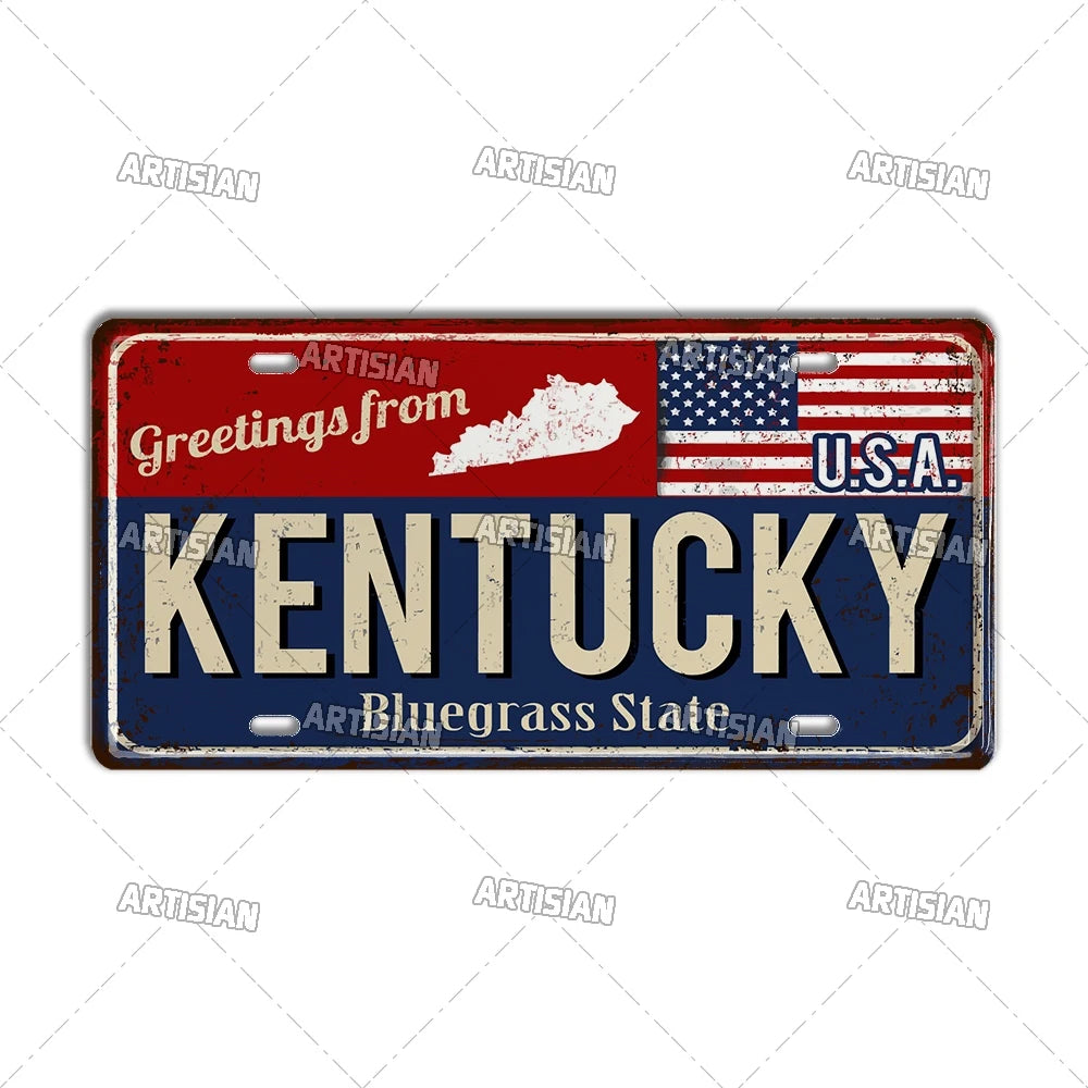 Greeting from USA States Landmark License Plate