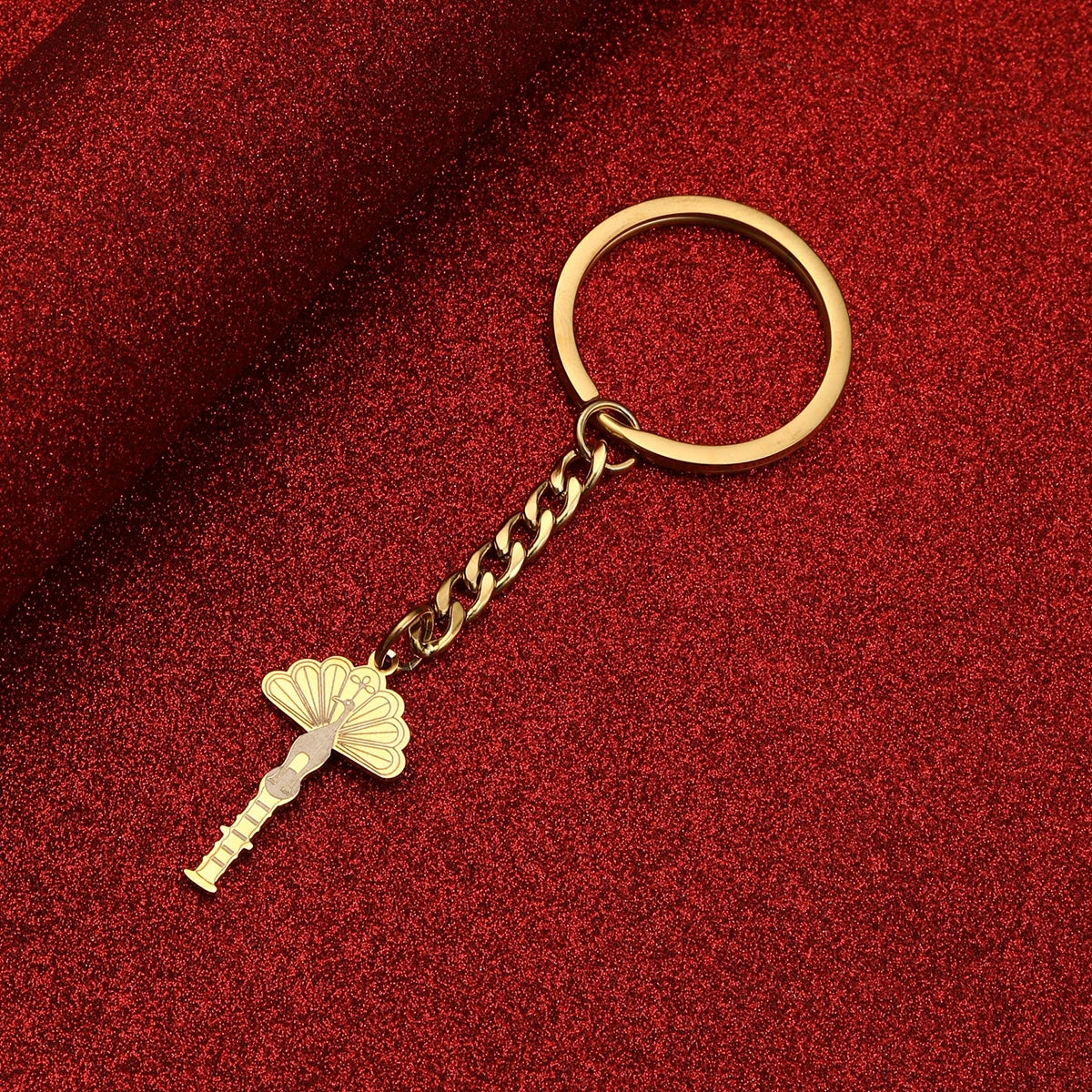 Stainless Steel Yezidi Peacock & Lalish Keychain