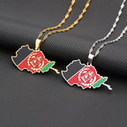 Afghanistan Map Flag Pendant Necklaces