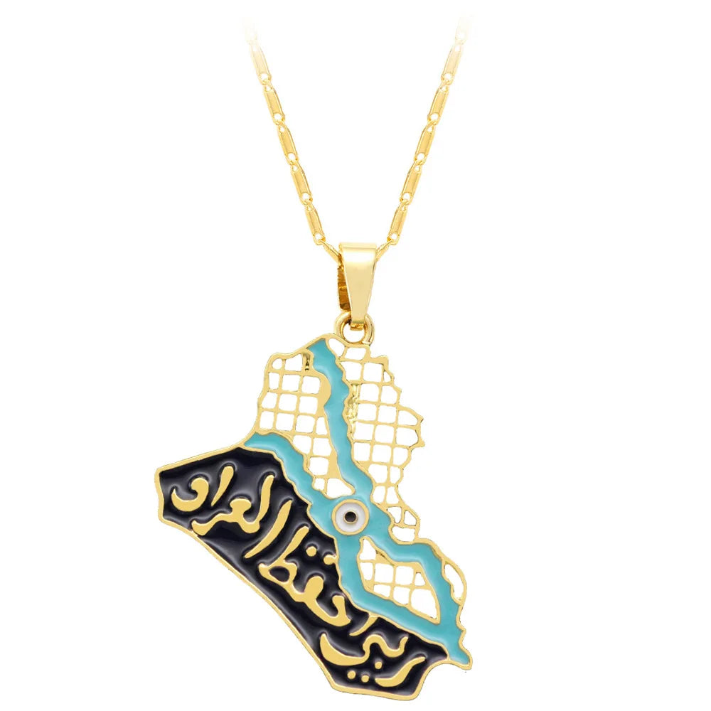 Iraq Map Necklace