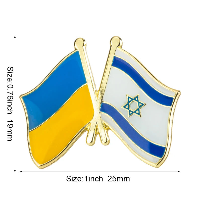 Ukraine Flag Badge with Other Countries