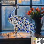 1Pcs Quality 2D Crystal Peacock