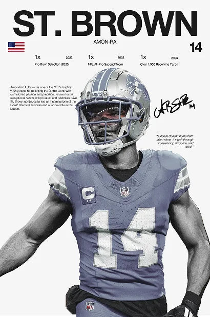 Classic American Football Sports Star Art Poster