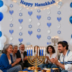 Hanukkah Decorations, Blue Glitter Hanging Banner Hanukkah Party