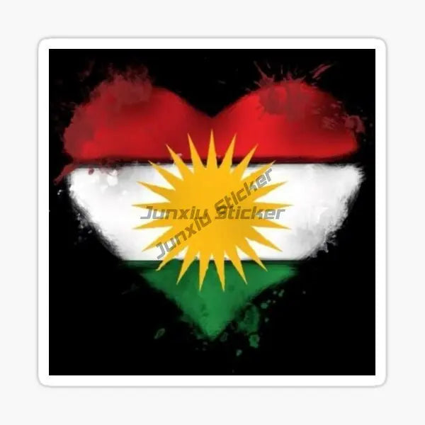 Kurdistan Map National Flag and Emblem Sticker