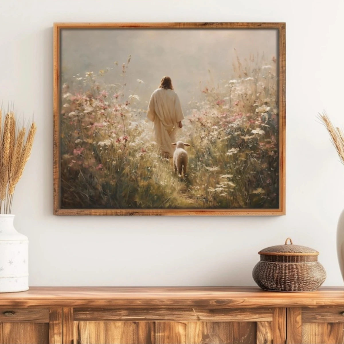 Jesus Sheep Canvas Poster