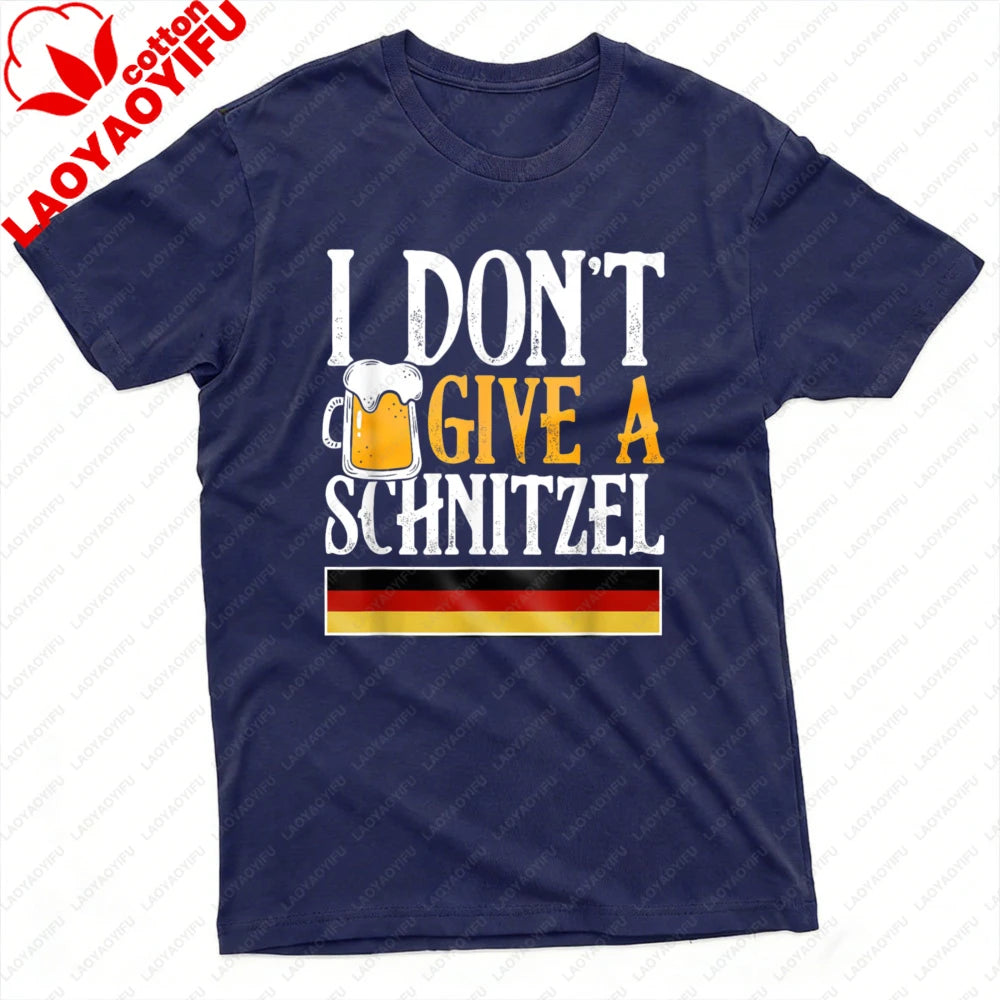 I Dont Give A Schnitzel Beer Germany Flag Men T-Shirt