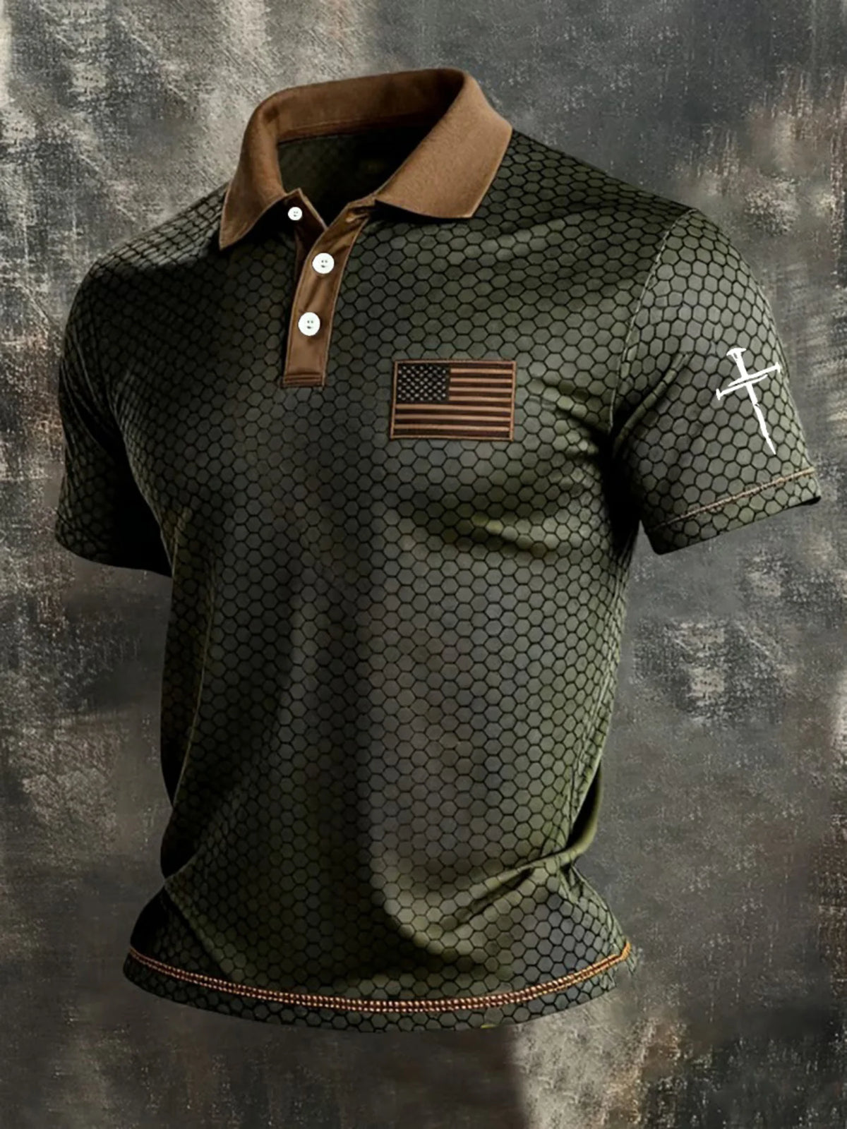 America 250th Anniversary Polo Shirt USA Flag