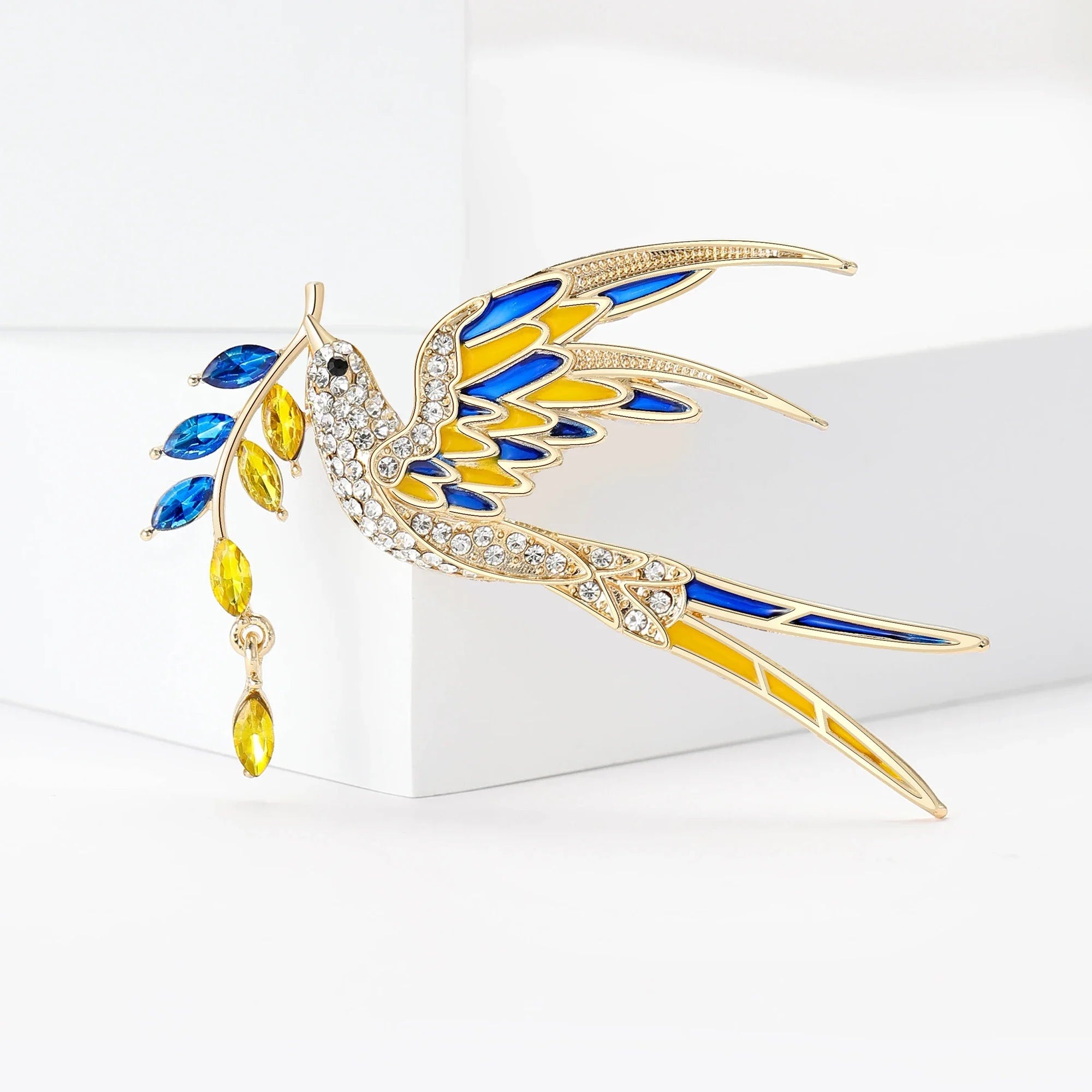 Enamel Peace Dove Ukraine Angel Bird Pin