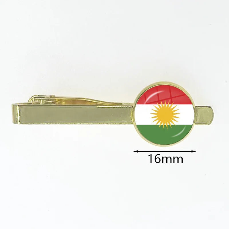 Kurdistan Flag Glass Pendant Keychain Jewelry Charm Bag Souvenir Key Ring