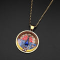 Yazidi Melek Taus Peacock Glass Pendant Necklace
