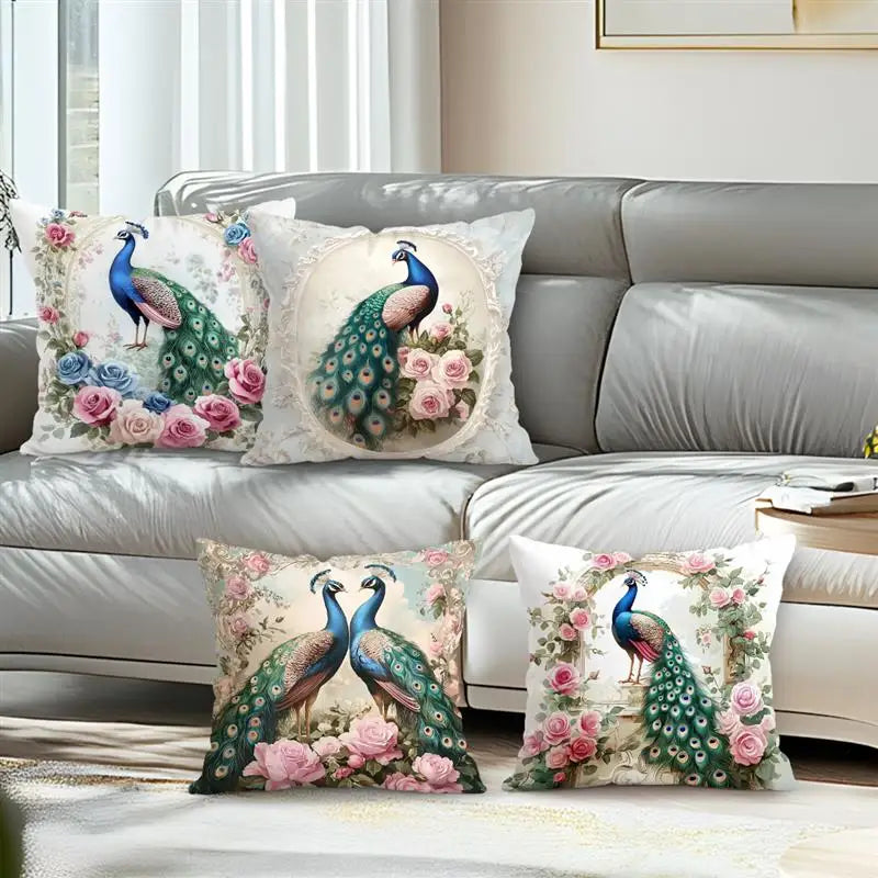 Elegant Peacock Cushions Pillowcase