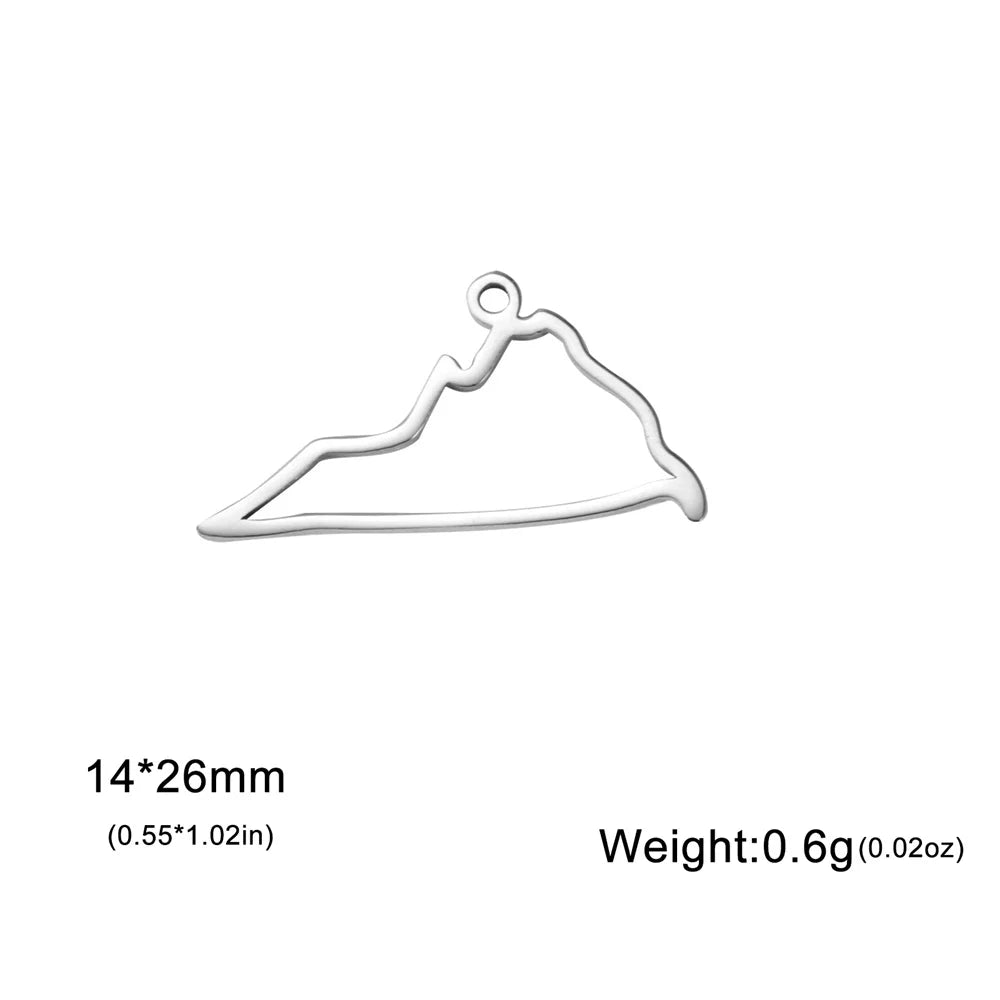 My Shape United States Map Pendent for Bracelet Necklace