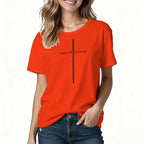 Jesus Cross Print Christian T-shirt