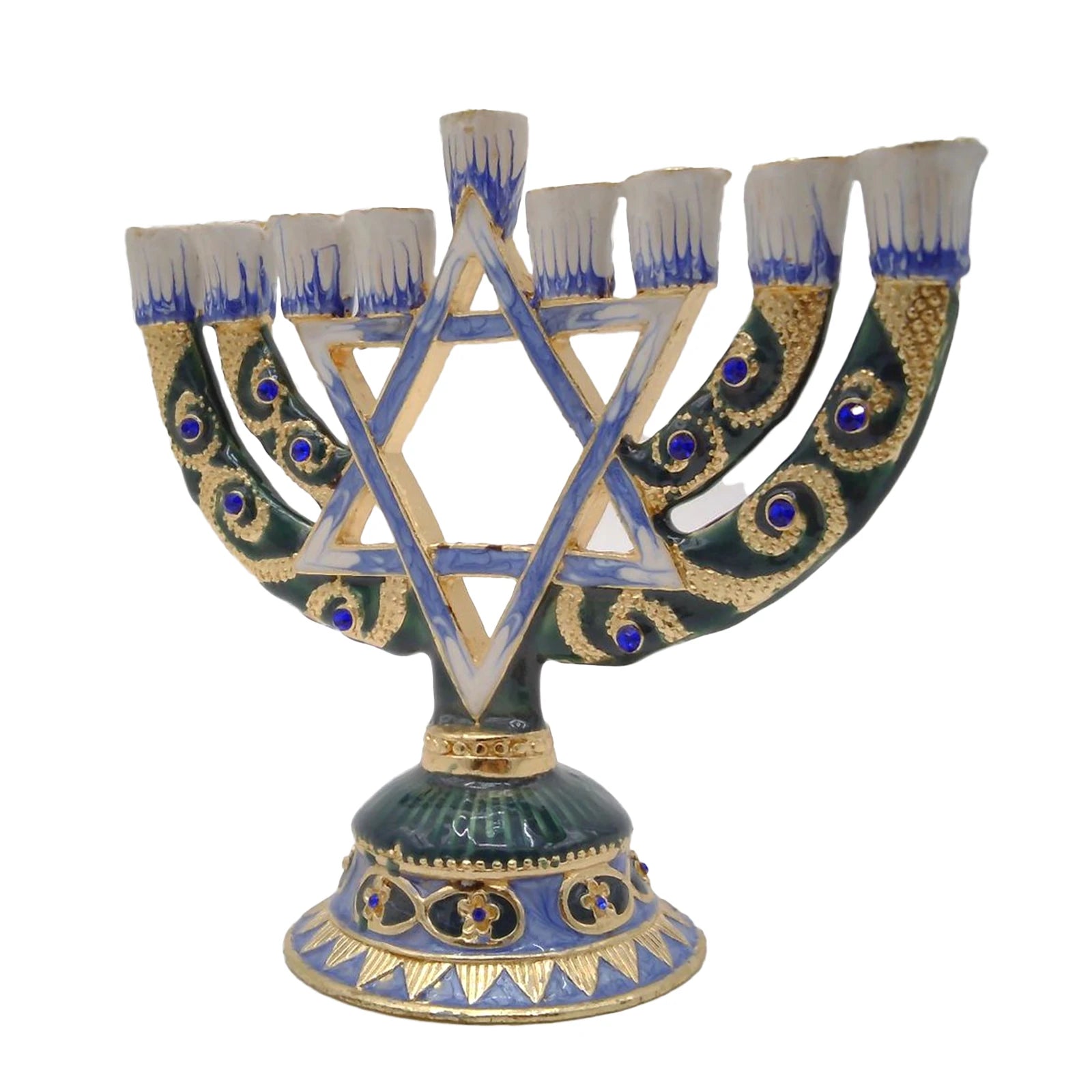 Blue Candlesticks for Hanukkah Menorah Candle Holder