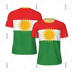 Kurdish Flag Print T-shirt For Men Football Sport