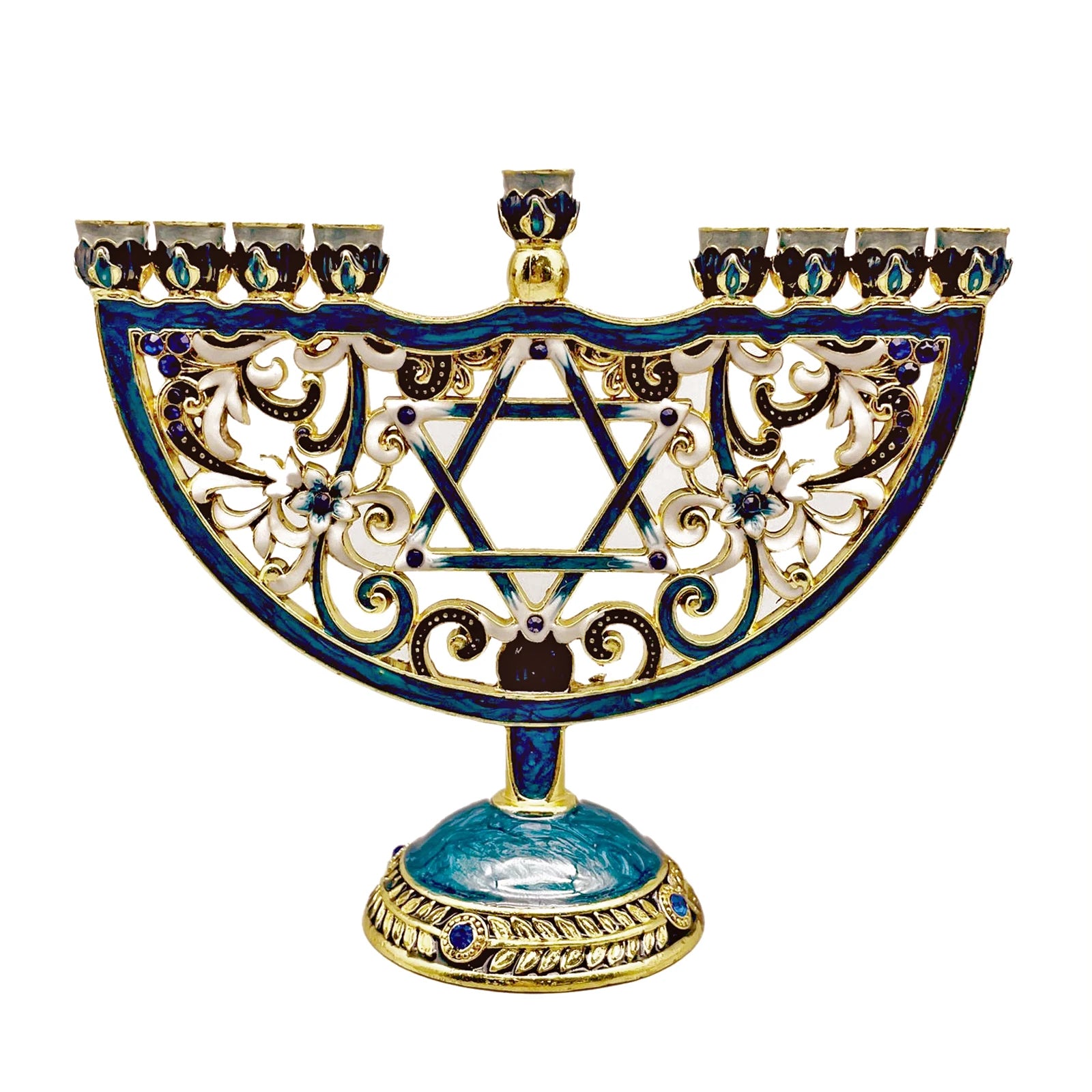 Hand Painted Candle Holder for Hanukkah