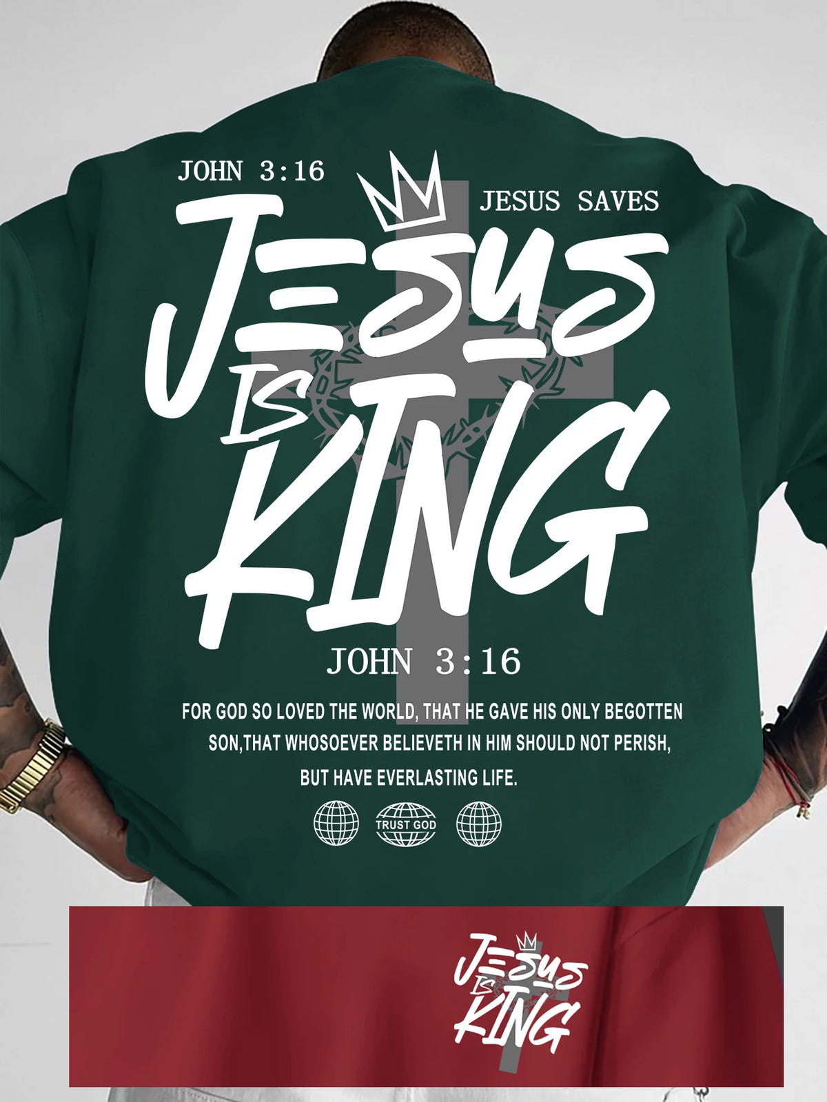 Vintage Jesus Is King Graphic T Shirt