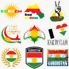 ملصقات علم كردستان للسيارات والدراجات النارية وملصقات مخصصة لخوذات السباق على الطرق الوعرة وإكسسوارات قابلة للتخصيص الحجم