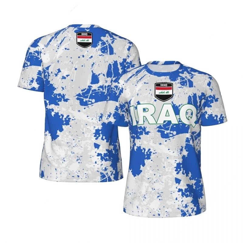Iraq Flag Football Jersey T Shirt