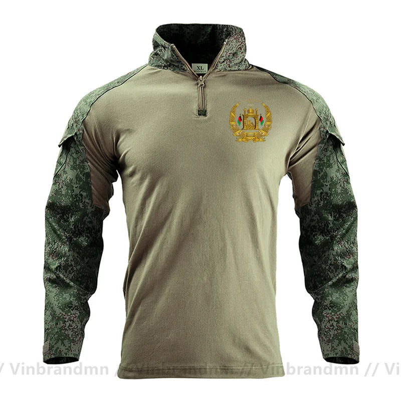 Afghan Flag Design Men's Long Sleeve Combat Uniform
