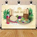 Happy Purim Rosh Hashanah Theme Backdrop Jewish New Year Party