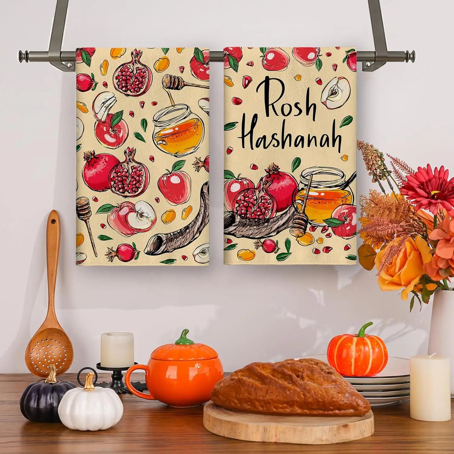 Rosh Hashanah Decorations Kitchen Towels