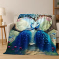 3D Colorful Peacock Birds Dream Flannel Blanket