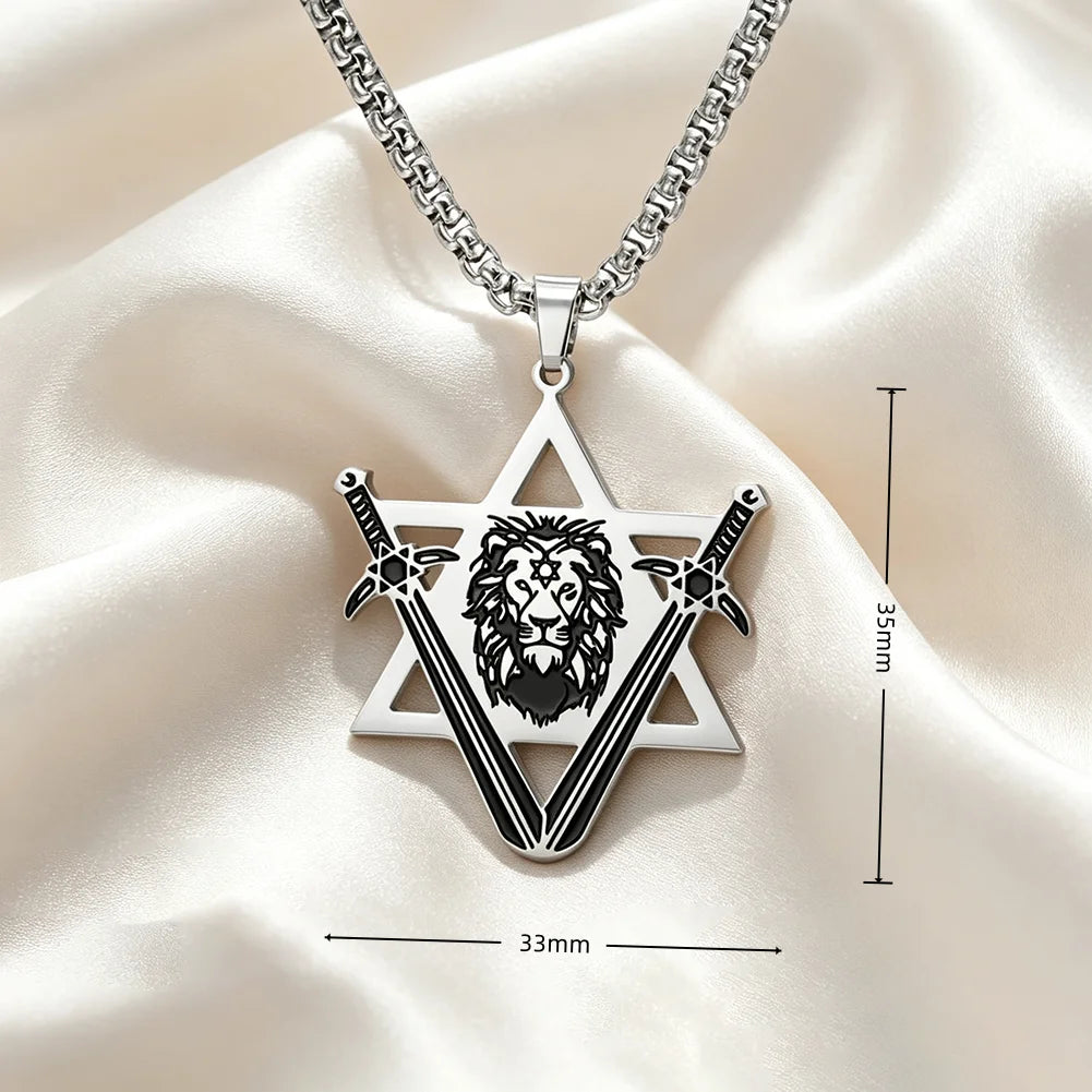 Lion Head Star Necklace