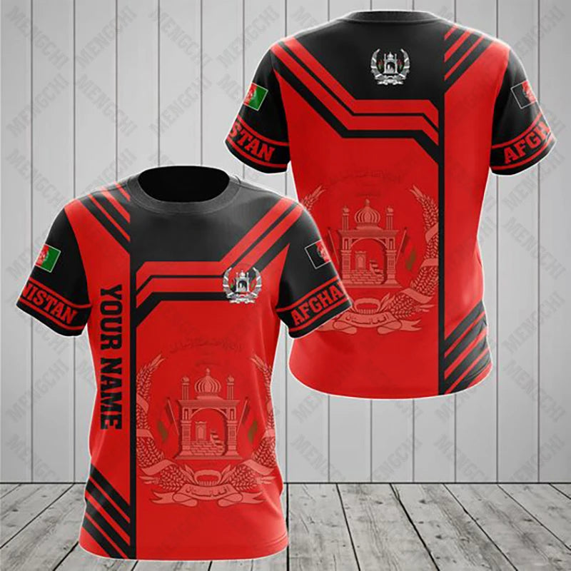 Summer Customized Afghanistan Flag Graphic T-shirts